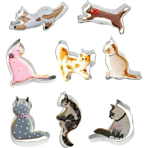 Silver Stainless Steel Cookie Cutters Animal Fondant Cake Cookie Biscuit Cutter Decorating Mould Pastry Baking Tools