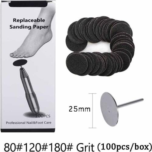 80/120/180# Replaceable Sandpaper Disc For Remove Hard Dead Skin Sand paper Pedicure Pedicure Drill Bits