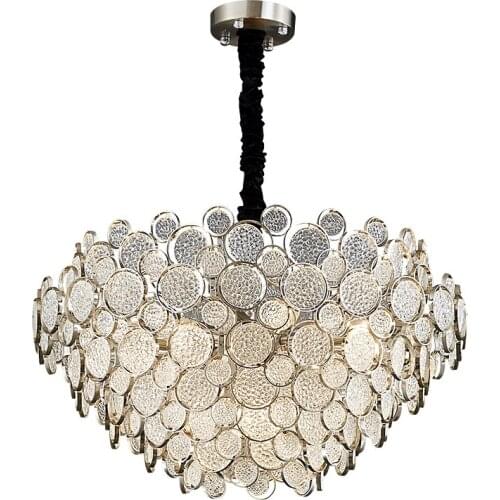 Modern Round Chandelier Dining Room Lamp Glass LED Living Room Dining Room Villa Decoration Handing Lamp PA0722