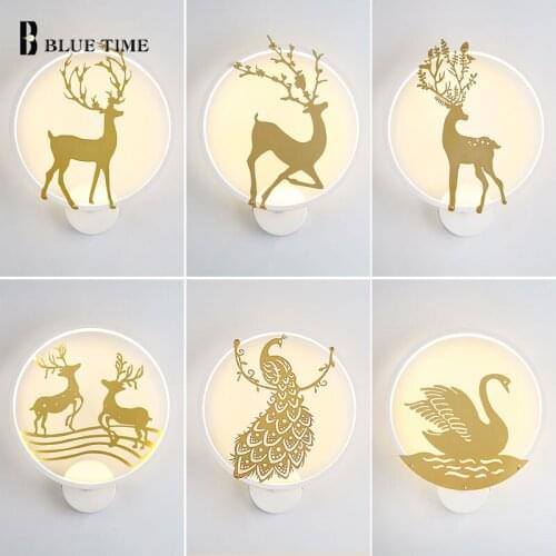 Led Sconce Wall Lamp 110V 220V Creative Modern Wall Light For Living Room Bedroom Bedside Dining Room Light Wall 12W Black&White