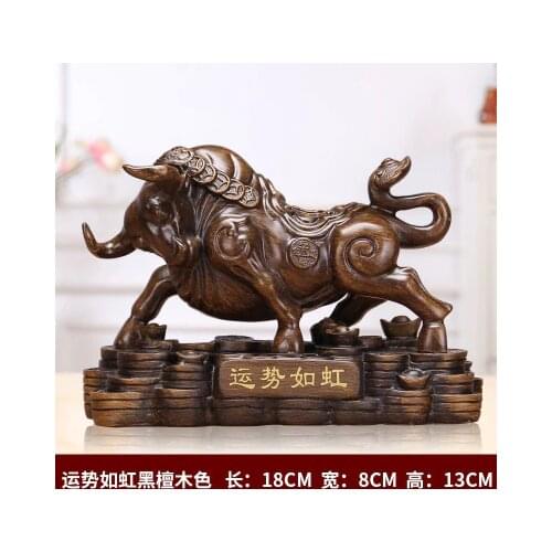 Fortune is like rainbow ox ornaments are display Wall Street ox hall office table Taurus home decoration opening gift