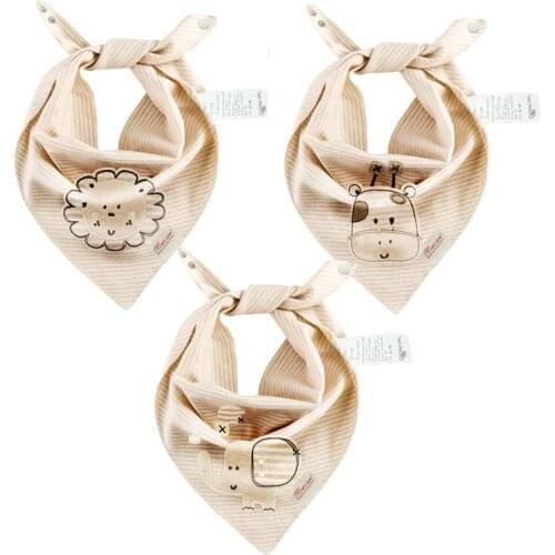 Y157 newborn baby triangular bandage double organic new colored cotton saliva towel bib do not contain fluorescent agent