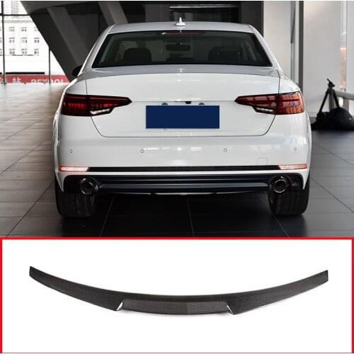 For Audi A4 B9 2016-2019 Real Carbon Fiber Car Rear Spoiler Wing Trim Accessories