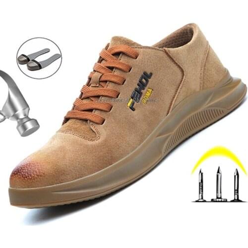 Anti-Smashing Safety Shoes Mens Protective Boots Working Shoes Indestructible Mens Boots Lightweight Working Sneakers New 2021