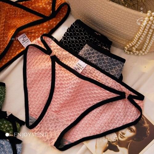 Women Sexy Lace Panties Mid-waist Underwear Female Briefs Breathable Lingerie Temptation Seamless Intimates