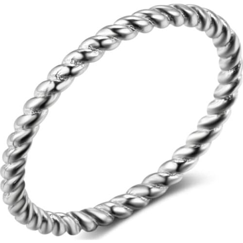 LByzHan Twist Rings For Women Hot Sale 100% Real Sterling Silver Lucky Ring Simple Design Engagement Gift CMR772