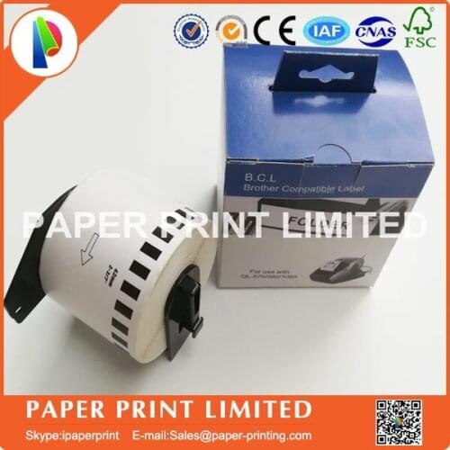 100 Rolls Compatible DK-22205 Label 62mm*30.48M Continuous Compatible for Brother Printer QL-700 All Come With Plastic Holder