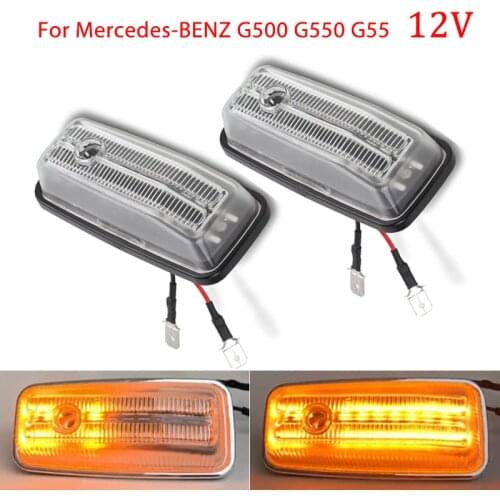 2PCS Dynamic LED TurnSignal Indicator Repeater Lamp 12v Side Marker Light For BENZ W461 W463 G-Class G500 G550 G55 G63 G65