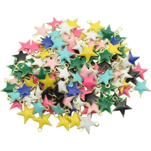 20pcs brass Multi Color drip oil pentagram Charms Pendants DIY Handmade Hanging Decoration Findings Jewelry Making Accessories