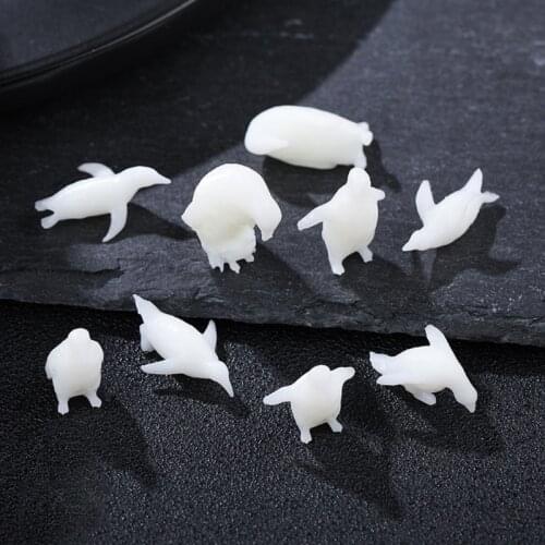 3 Pcs/Set Soft Plastic Penguin Models Epoxy Landscape Filling Material 3D Mini Animals Modeling Resin Jewelry Filler