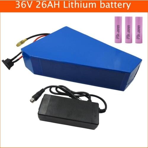 36V 1000W Triangle Ebike bateria 36V 26AH 30AH Electric Bike lithium battery pack with bag Use samsung 18650 cell 42V 5A charger