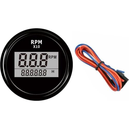 52mm Boat LED Digital Tachometer Engine Hour Meter Marine Outboard RV RPM Meter Gauge
