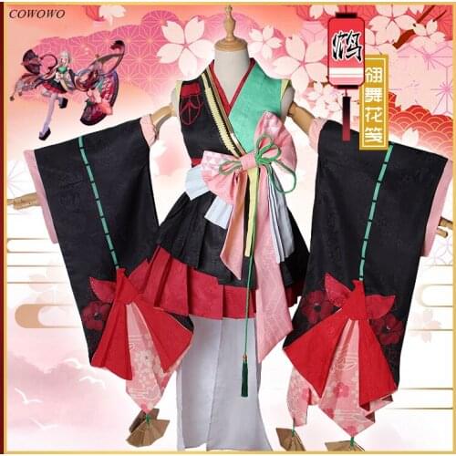 Anime! Onmyoji MOBA Marisha Ray LingWuHuaJian New Skin Kimono Lovely Uniform Cosplay Costume Halloween Suit Custom Free Shipping