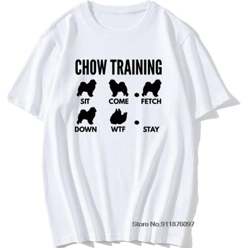 Training Chow Chow Tricks T-Shirt Men Novelty Gift Cotton Short Sleeve Oversized Funny T Shirt Graphic Harajuku Vintage