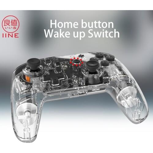 IINE Wake-Up Bluetooth Wireless Transparent Controller Game Joystick Gamepad Nintend Switch pro lite Console