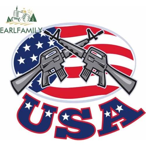 EARLFAMILY 13cm x 11.2cm Personality Vinyl Car Stickers and Decals for AR 15 Gun Graphics Car Door Whole Body Scratch-Proof