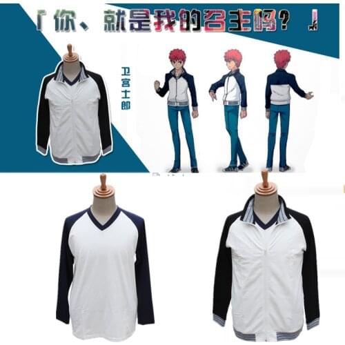 Fate/Stay Night Cosplay Costumes Emiya Shirou Men Shirt Jacket Top Sweatshirt Neckwear Women Male T-shirt Neckcloth