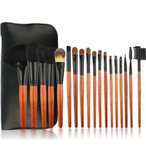 Soft goat hair powder brushes nylon foundation eyeshadow 18pcs cosmetic brushes kit with special bag