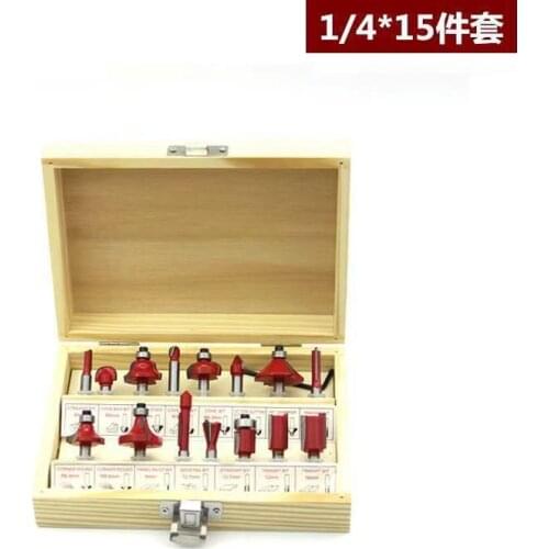 12/15pcs Woodworking Router Bit Set 1/4" Shank Tungsten Carbide Rotary Tool Carbide Blade with Sharp Cutting Carpentry Tool