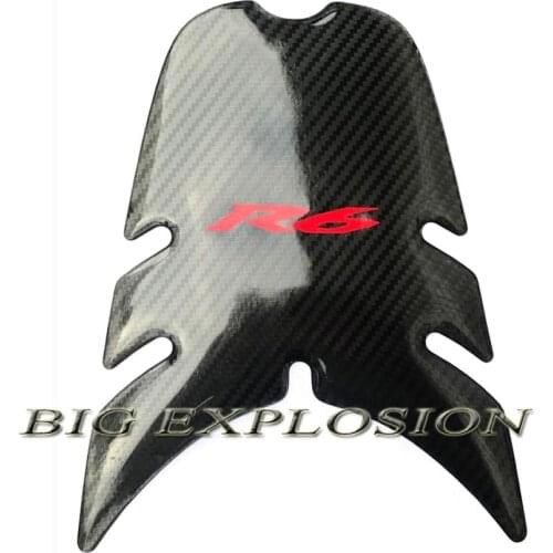 For Yamaha YZF-R6 R6 2006 2007 Carbon fiber stickers decals 3D Motorcycle Front Fuel Tank Cap, Tank Protector