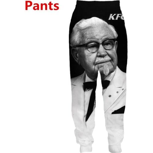 New Unisex KFC Colonel 3D Print Causal Clothing Fashion Men Women Hip Hop Pants Plus Size S-7XL Trouser Jogger Men