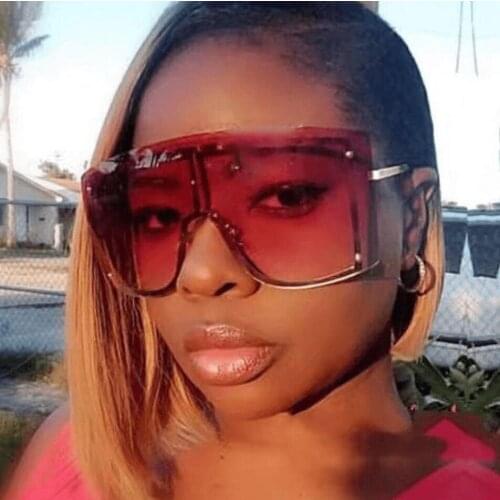 New Fashion Sunglasses Women Big Frame Red Gradient Designer Shades Vintage Yellow Oversized Sunglasses Oculos de sol