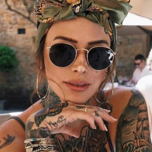 ONEVAN Metal Round Sunglasses Women 2021 Small Oval Sun Glasses For Women/Men Retro Glasses for Men Vintage Lentes De Sol Mujer