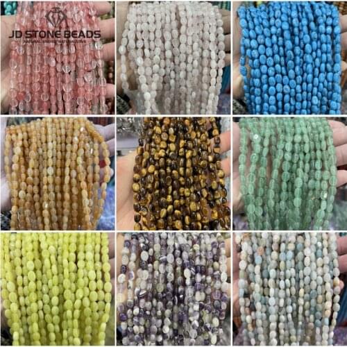 Natural Agate Flat Oval Loose Beads 6x8mm Natural Stone Connector Fashion Hand-Made Ornament For Jewelry Making