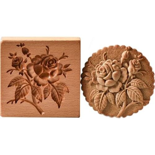 Carved Wooden Moon Cake Gingerbread Honeycake Cookies Mould Cookie Cutter Provance Mid-Autumn Festival cocina accesorio