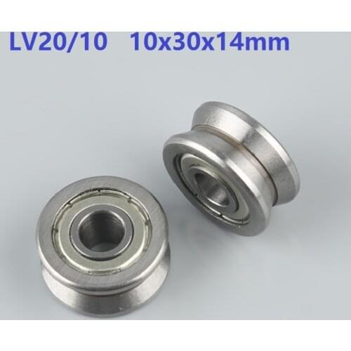 160pcs/lot LV20/10 10x30x14 mm V groove roller bearing roller wheel pulley bearing guide track 10*30*14mm