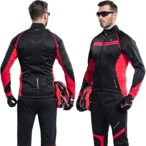 Santic Winter Cycling Jacket Vest Men keep Warm Thermal Fleece Bike Bicycle Jacket Removable Sleeves Wind Coat Cycle Jacket