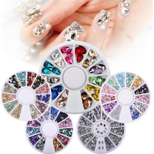 DIY nail nails adorn article box water hole plate acrylic drilling disc 12 color decoration