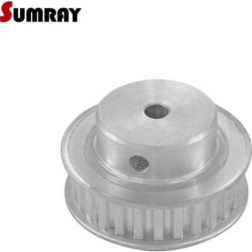 SUMRAY XL 28T Timing Pulley 6/8/10/12mm Bore Gear Belt Pulley 11mm Belt Width AluminiumPulley Wheels For 10mm Timing Belt 1PC