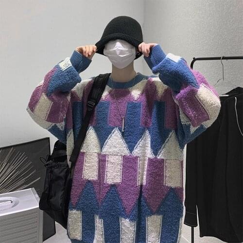 ZAZOMDE Autumn Winter Sweater Men Warm Fashion Retro Casual Knitted Pullover Men Loose Korean Knitting Soft Sweaters Men Clothes