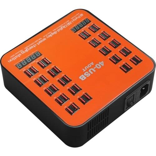 40 Ports USB Phone Charger Qc3.0 Quick Charging Arranging Station 200W High Power Desktop Battery Booster for Tablet Travel DV