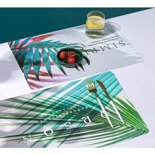 Waterproof Placemats Wipe Clean Plastic Placemats Set of 4 Placemat for Kitchen Dinner Table Place Mats Dining Placemats Flower