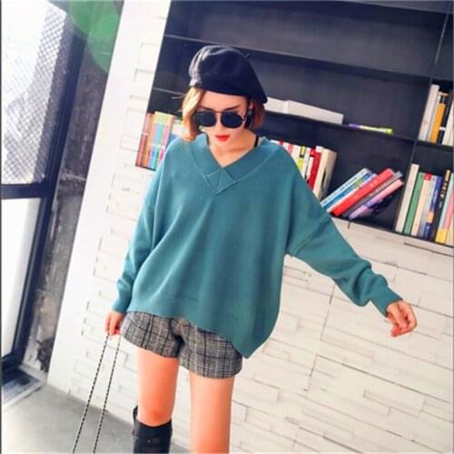 Sweater Women Cotton Full Real Jumper 2018 Autumn And Winter New Pattern Korean Pullover V Knitting Joker Long Fund Sweater