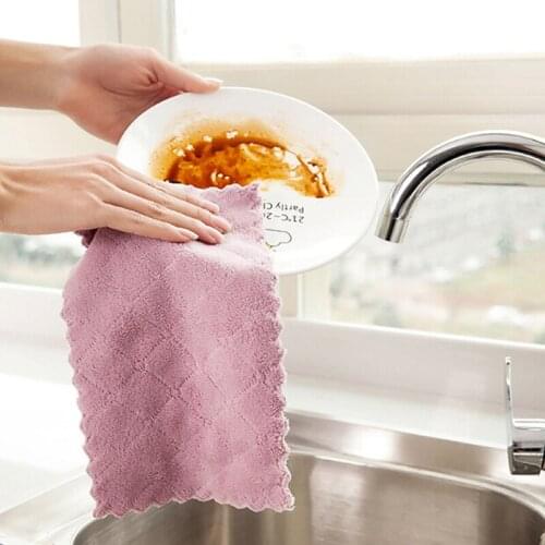 1PCS Microfiber Dishcloth Square Kitchen Washing Cleaning Towel Dish Cloth Rags Wipe