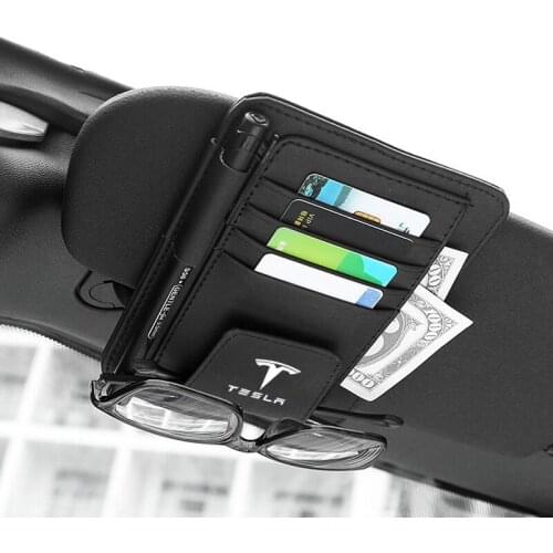 1Piece Eye Glasses Card Pen Holder Clip Car Styling Car Accessories Sun Visor Sunglasses For Tesla Model S Model X Model3 Model