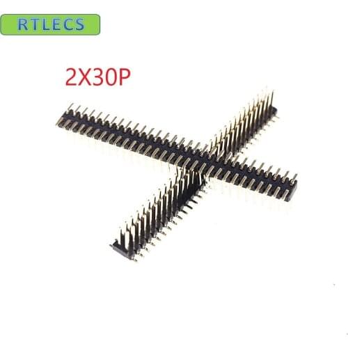 1000 pcs 1.27 mm 2x30 Pin 60P Male PCB Header Dual rows Straight SMD / SMT Surface PCB Pin Headers Rohs Reflow solderable