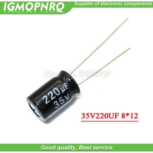 20PCS 35V220UF 8*12mm 220UF 35V 8*12 Aluminum electrolytic capacitor