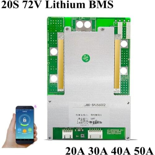 20S 72V 20A 30A 40A 50A smart BMS with bluetooth APP UART communication for 72V electric bike Li-ion Battery Pack
