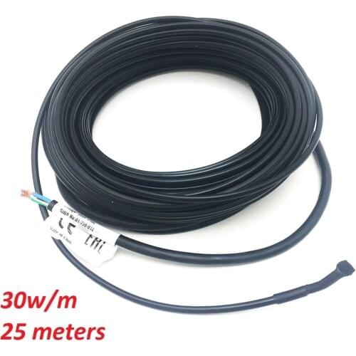 25m Twin-conductor Infrared Heating Cable 220V 30w/m 750W Warm Floor Heating Wire Snow Melting Freeze Protection