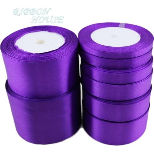 25 yards/roll) Purple Single Face Satin Ribbon Wholesale Gift Wrapping Christmas ribbons