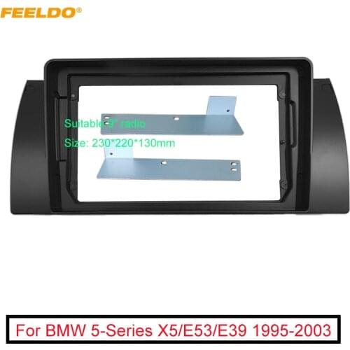 FEELDO Car Stereo 9" Big Screen Fascia Frame Adapter For BMW X5/E53/E39 2Din DVD Player Dash Audio Fitting Panel Frame Kit