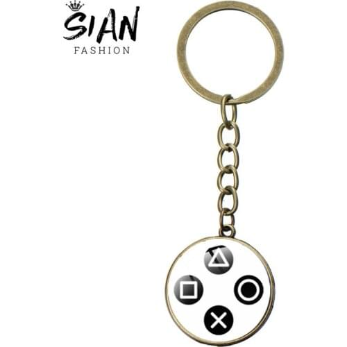 SIAN Gamepad Man Pendant KeyChain Fashion Metal Souvenirs For Game Lovers Key Chain Ring Youth Game League Accessories Jewelry