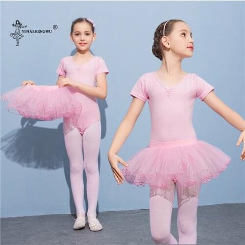 Girls Ballet Tutu Dress Kids Gymnastics Tulle Skirted Leotards Performance Dancewear Ballet Costumes With Dot Tutus Hot Sales