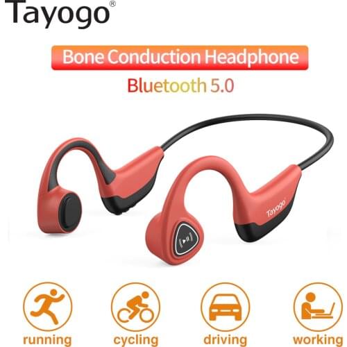 Tayogo S2 Wireless Bluetooth Headset Bone Conduction Earphone Outdoor Sport Sweatproof Headphones with Mic Handsfree