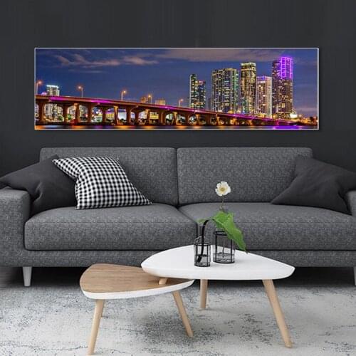 Large Full Square Round Diamond Embroidery City night Diy Diamond Painting Bridges Skyscrapers Landscape Cross Stitch decor AS14