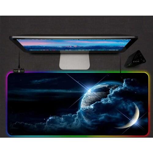 Mairuige Big Mouse Pad RGB Moon Star Mouse Pad LED Color Backlight Computer Notebook Office Keyboard Gaming Accessories Desks
